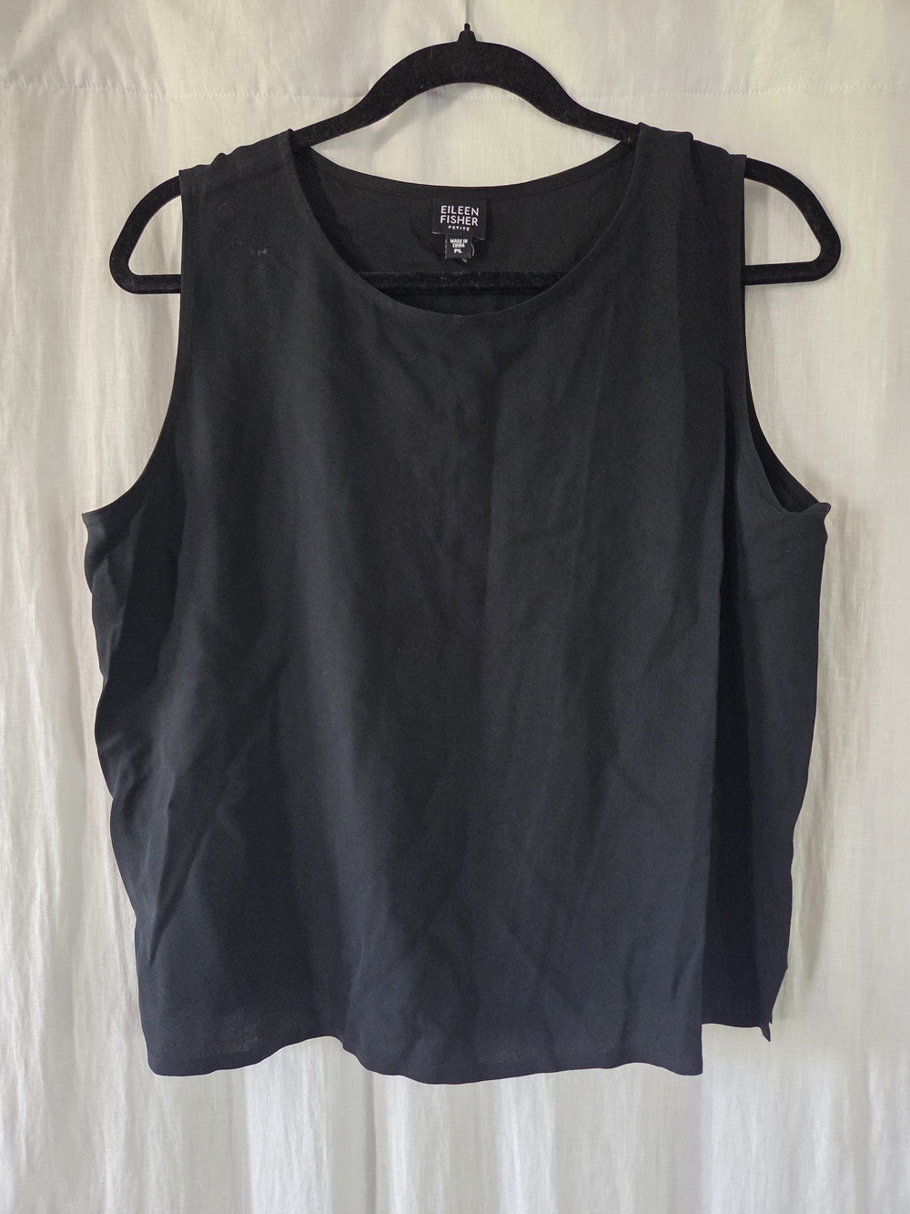 Eileen Fisher  Black Sleeveless Shell Top